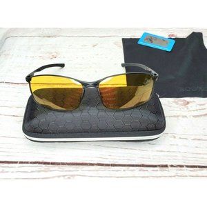 Gold Tinted Polarized Lens Brown Frame Booroot Stylish Sunglasses With Case